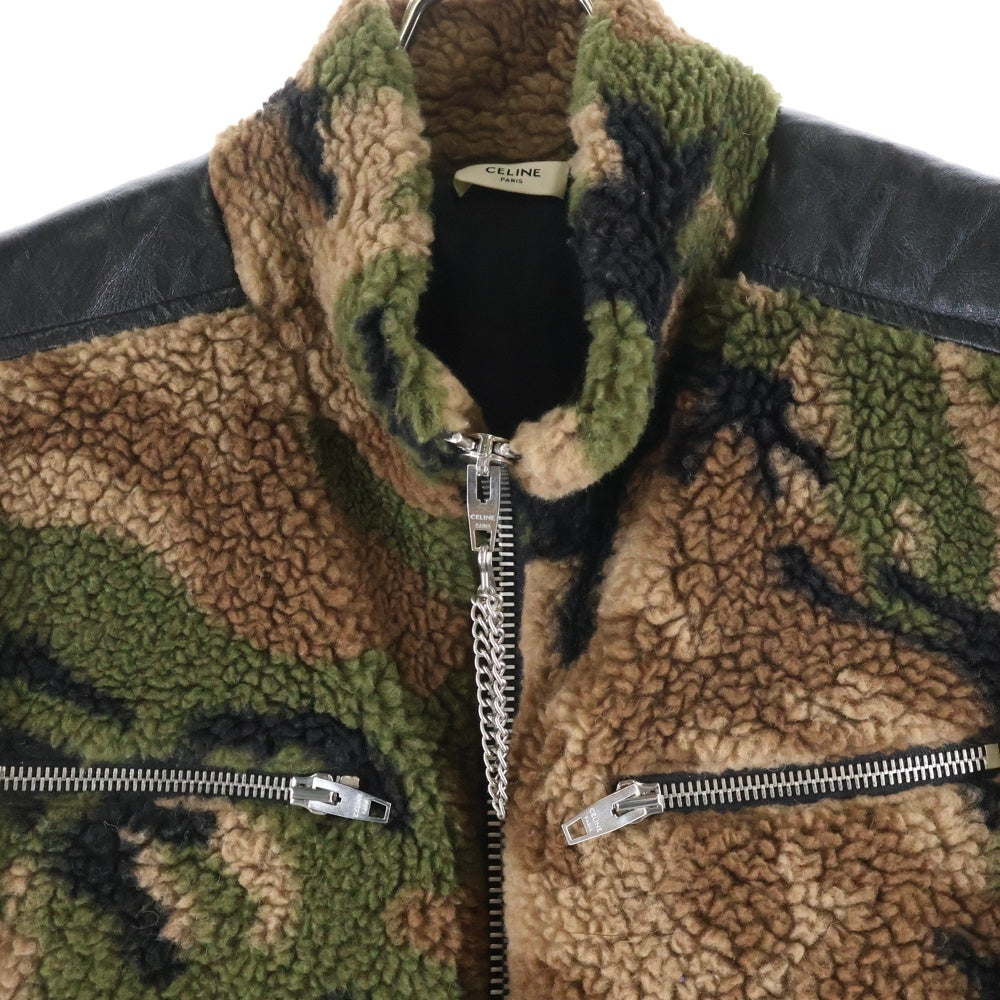 CELINE(セリーヌ) CAMO FLEECE VEST カモ フリース ベスト ブラウン/グリーン 2Y306893L