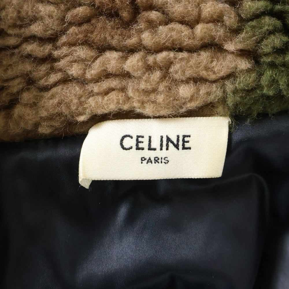 CELINE(セリーヌ) CAMO FLEECE VEST カモ フリース ベスト ブラウン/グリーン 2Y306893L