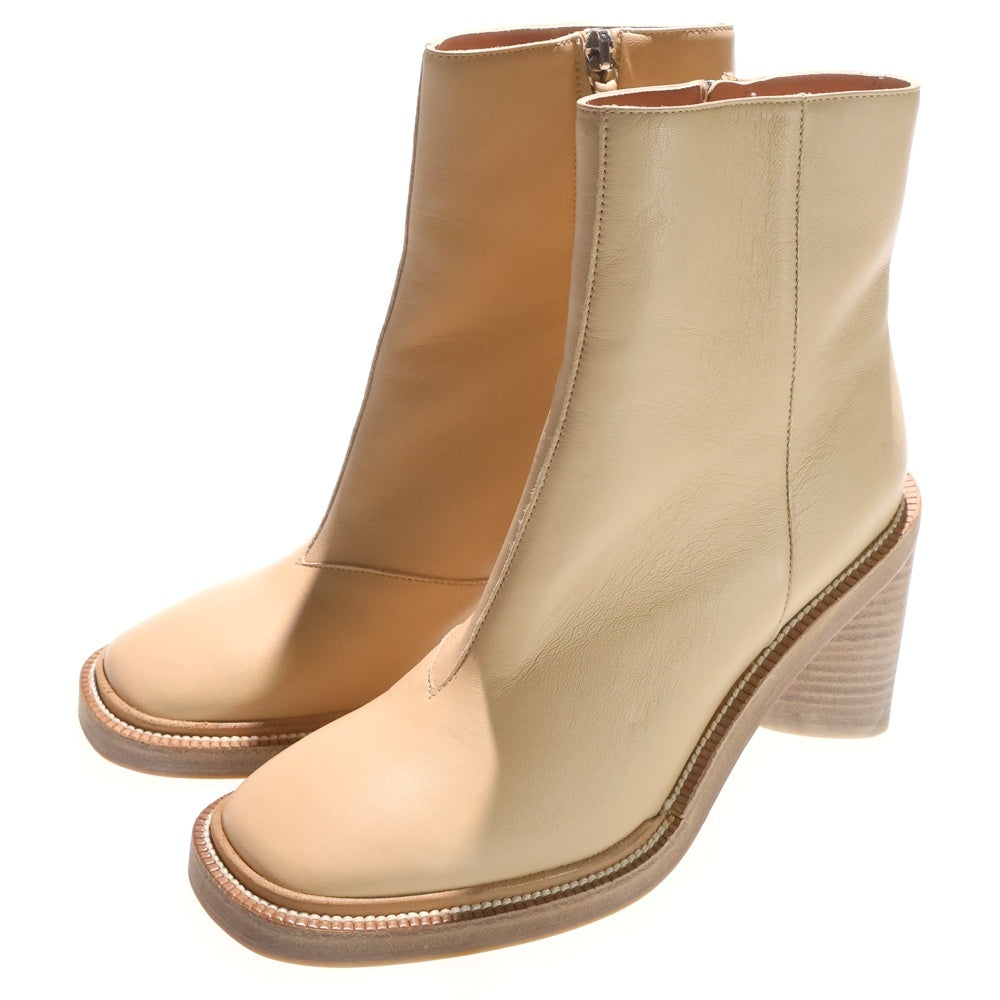 Acne Studios(アクネ ストゥディオズ) スクエア サイドジップ レザーブーツ シューズ ベージュ FN-WN-SHOE000260 レディース