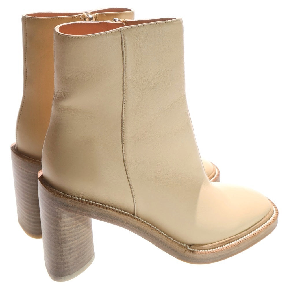 Acne Studios(アクネ ストゥディオズ) スクエア サイドジップ レザーブーツ シューズ ベージュ FN-WN-SHOE000260 レディース