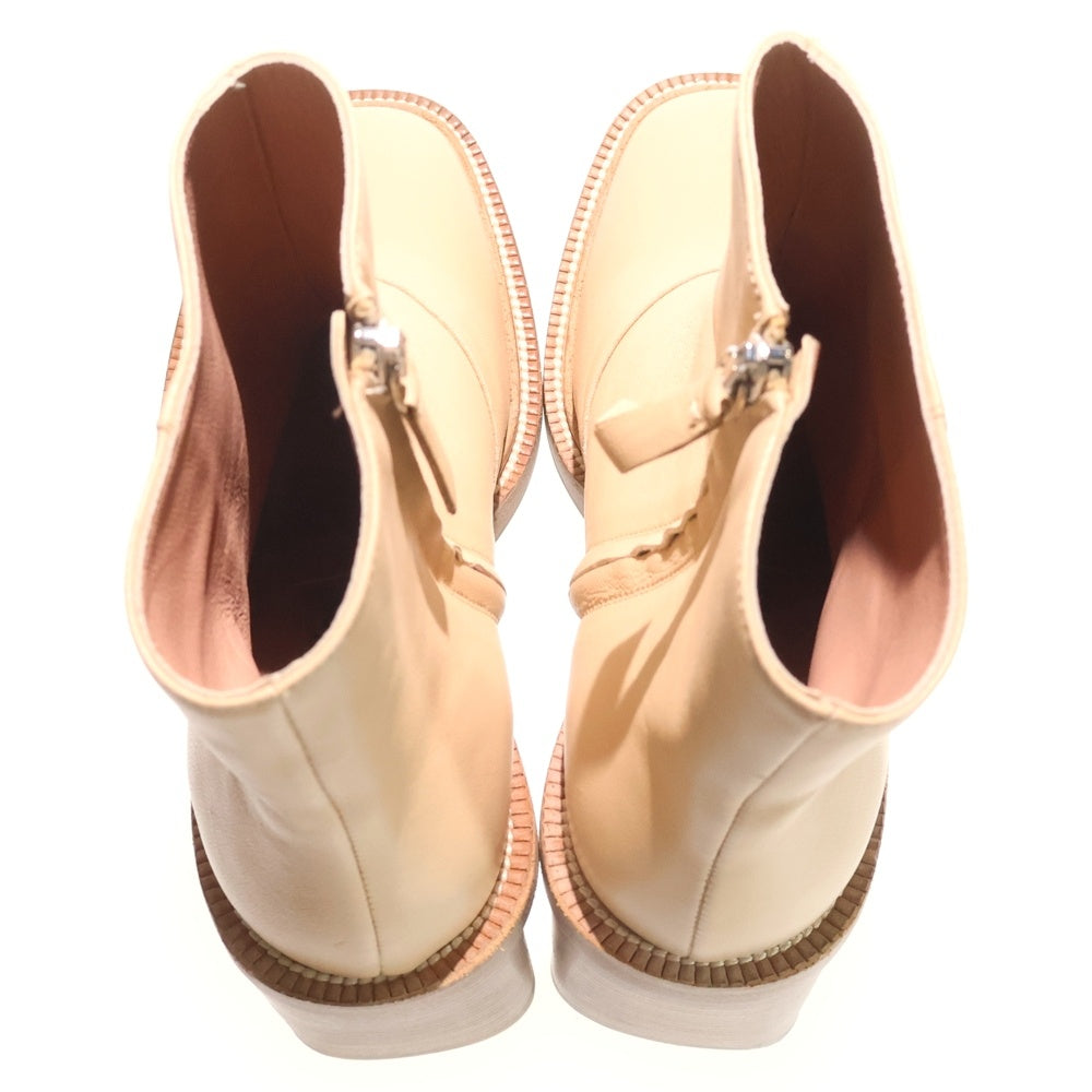 Acne Studios(アクネ ストゥディオズ) スクエア サイドジップ レザーブーツ シューズ ベージュ FN-WN-SHOE000260 レディース