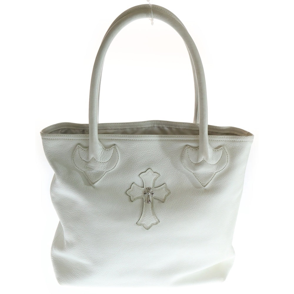 CHROME HEARTS(クロムハーツ) FS TOTE FSトート タイニーCHクロス装飾クロスパッチ付き レザートートバッグ ホワイト