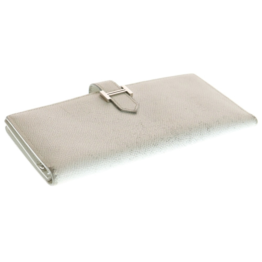 HERMES(エルメス) ベアンスフレ ロングウォレット 長財布 カードケース シルバー金具 □K刻印 ホワイト レディース