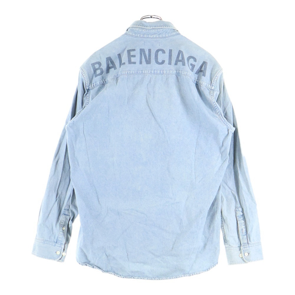 BALENCIAGA(バレンシアガ) 19SS Back Logo Denim Shirt バックロゴオーバーサイズデニムシャツ インディゴ 557578 TYE24