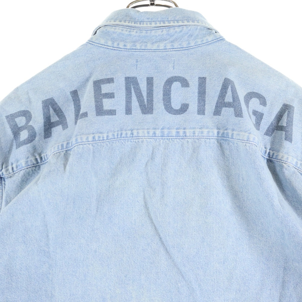 BALENCIAGA(バレンシアガ) 19SS Back Logo Denim Shirt バックロゴオーバーサイズデニムシャツ インディゴ 557578 TYE24