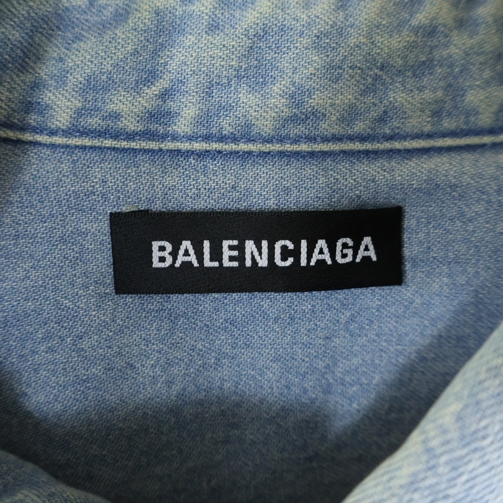 BALENCIAGA(バレンシアガ) 19SS Back Logo Denim Shirt バックロゴオーバーサイズデニムシャツ インディゴ 557578 TYE24