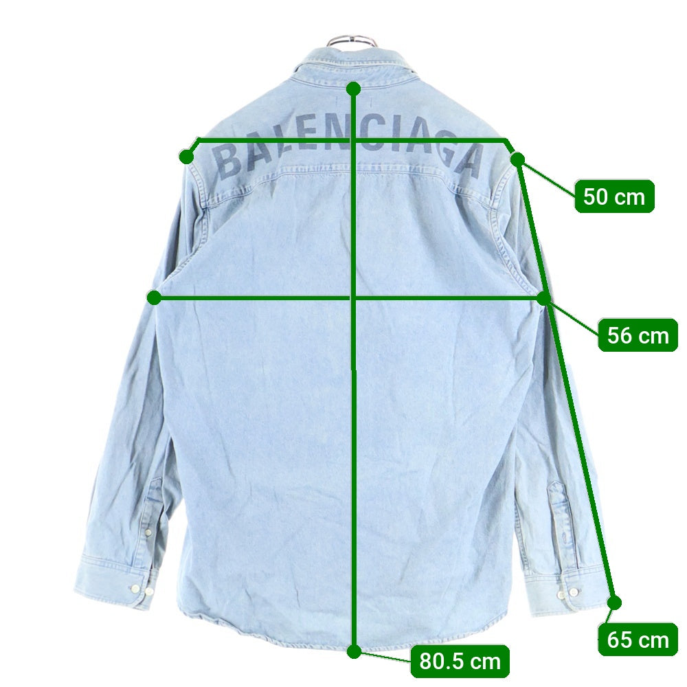 BALENCIAGA(バレンシアガ) 19SS Back Logo Denim Shirt バックロゴオーバーサイズデニムシャツ インディゴ 557578 TYE24