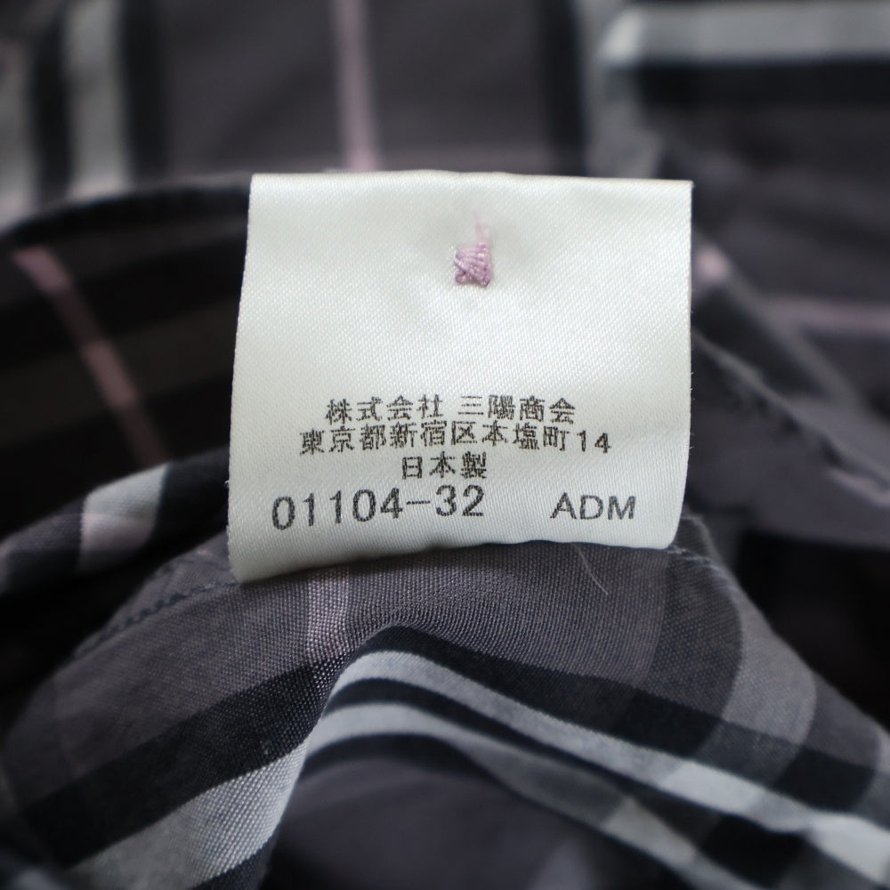 BURBERRY BLUE LABEL(バーバリーブルーレーベル) ホースロゴ チェック 半袖シャツ パープル