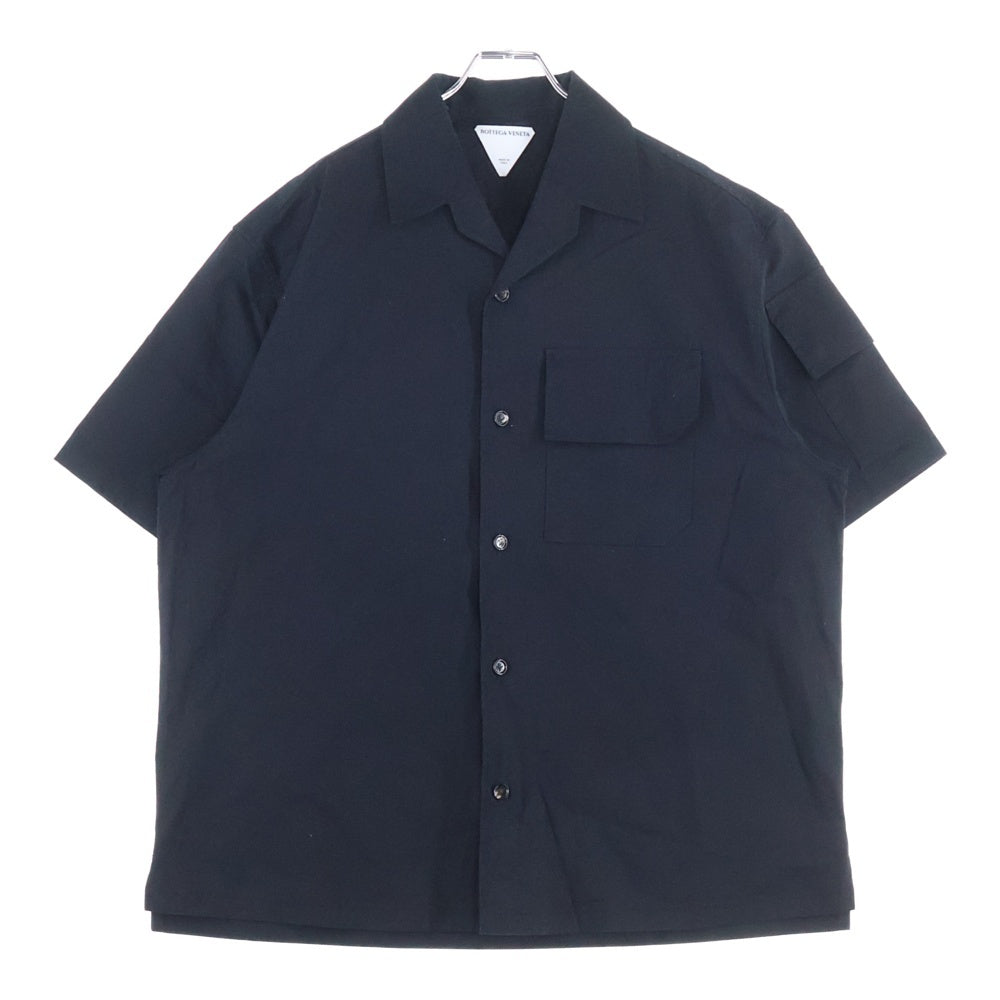 BOTTEGA VENETA(ボッテガヴェネタ) Over Size Shirts オーバーサイズ 開襟コットン半袖シャツ ブラック 666291 V08U0