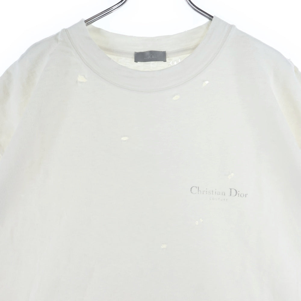 DIOR(ディオール) 23AW ダメージ加工リラックスフィット 半袖Tシャツ ホワイト 343J636A0849