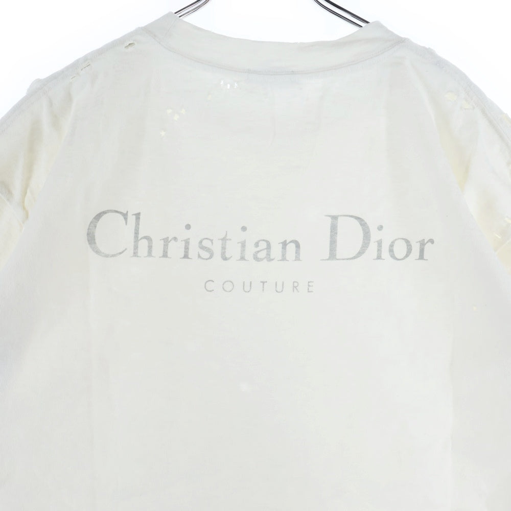 DIOR(ディオール) 23AW ダメージ加工リラックスフィット 半袖Tシャツ ホワイト 343J636A0849