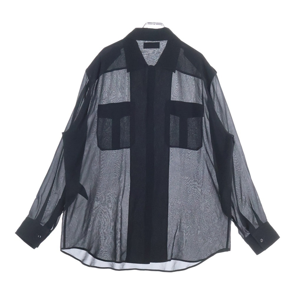 SAINT LAURENT PARIS(サンローランパリ) Silk Shirts シルク長袖シャツ ブラック 730121 Y059R