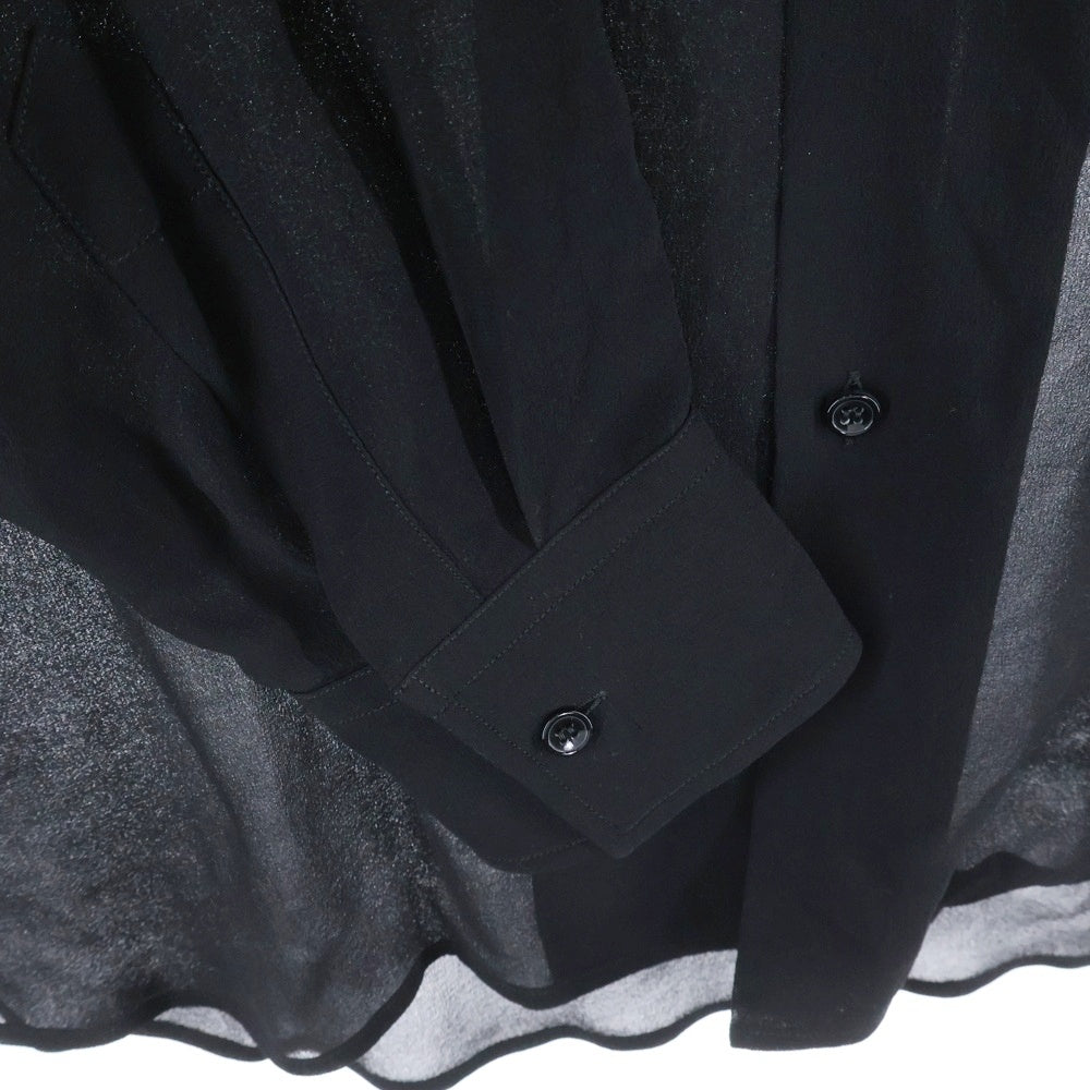 SAINT LAURENT PARIS(サンローランパリ) Silk Shirts シルク長袖シャツ ブラック 730121 Y059R