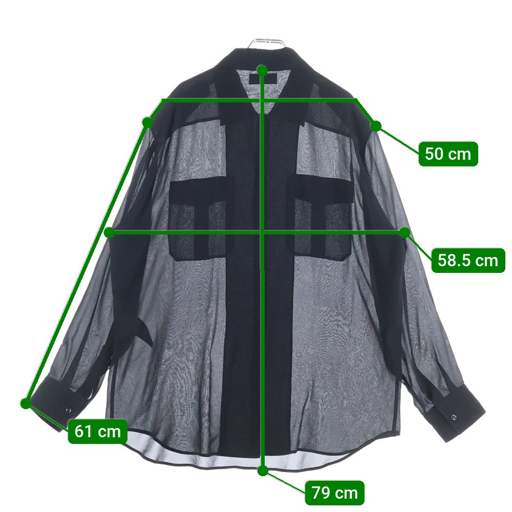 SAINT LAURENT PARIS(サンローランパリ) Silk Shirts シルク長袖シャツ ブラック 730121 Y059R