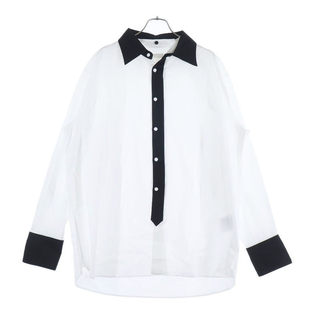 PRADA(プラダ) コットントライアングルロゴ 長袖シャツ ホワイト ACU1 2023 2072