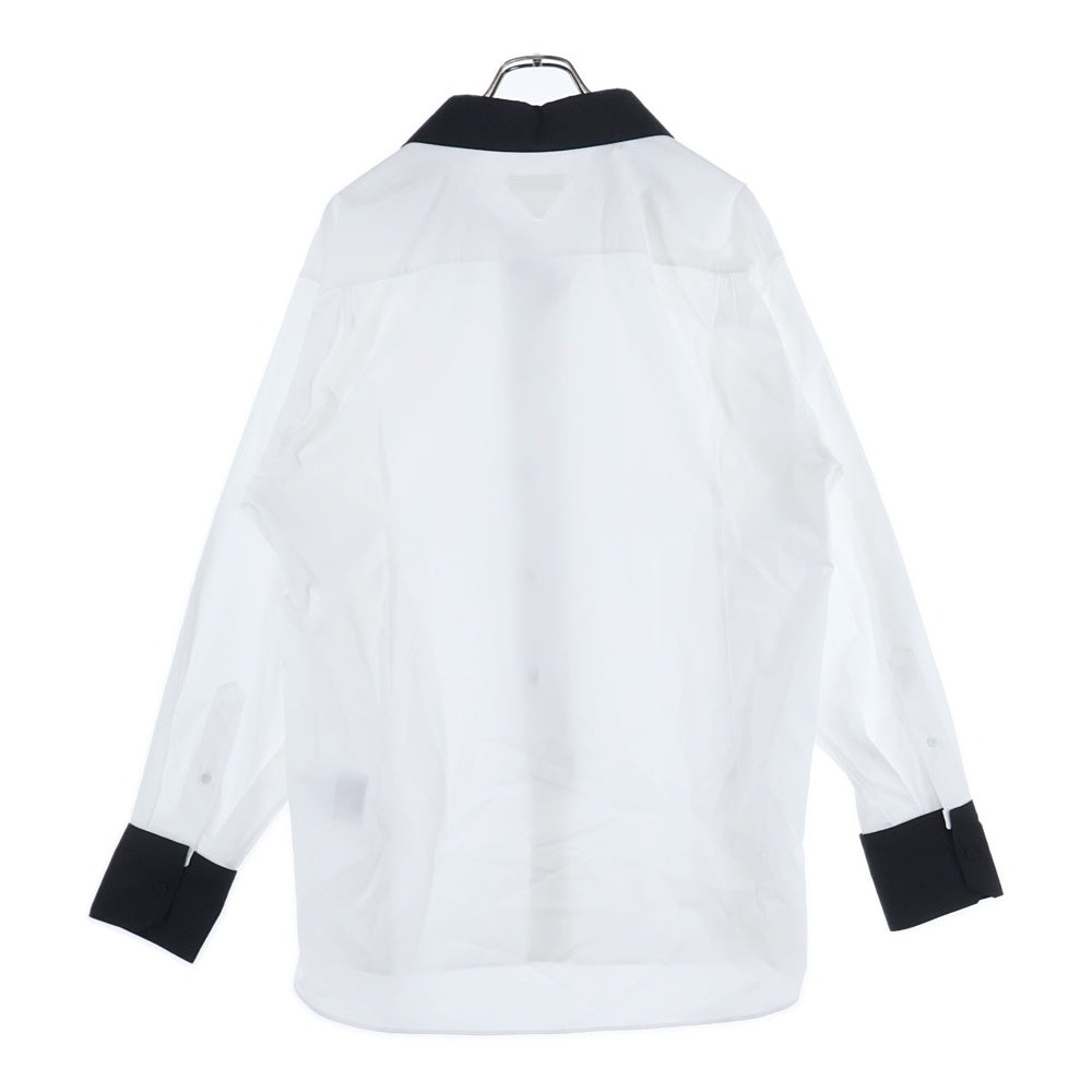 PRADA(プラダ) コットントライアングルロゴ 長袖シャツ ホワイト ACU1 2023 2072