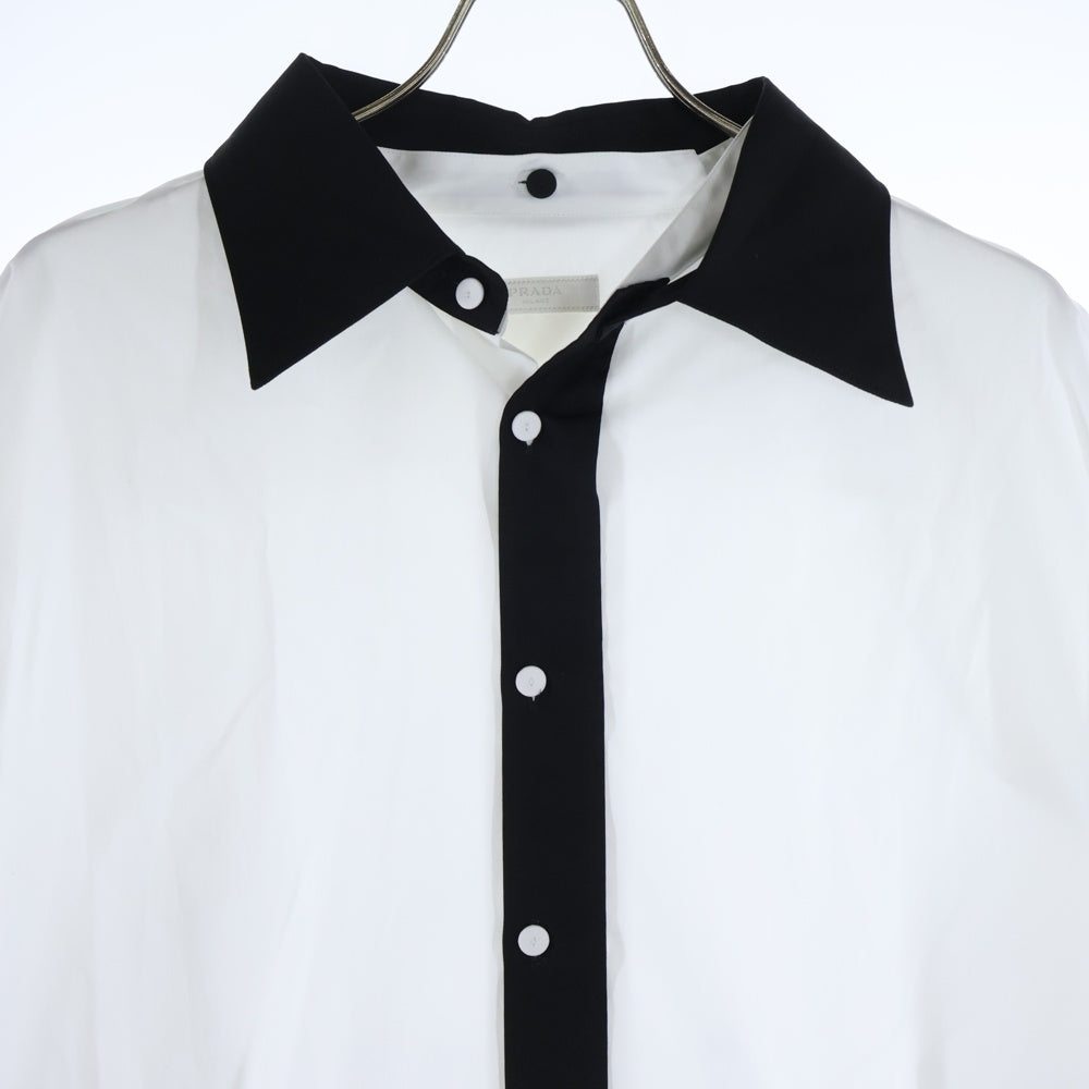PRADA(プラダ) コットントライアングルロゴ 長袖シャツ ホワイト ACU1 2023 2072