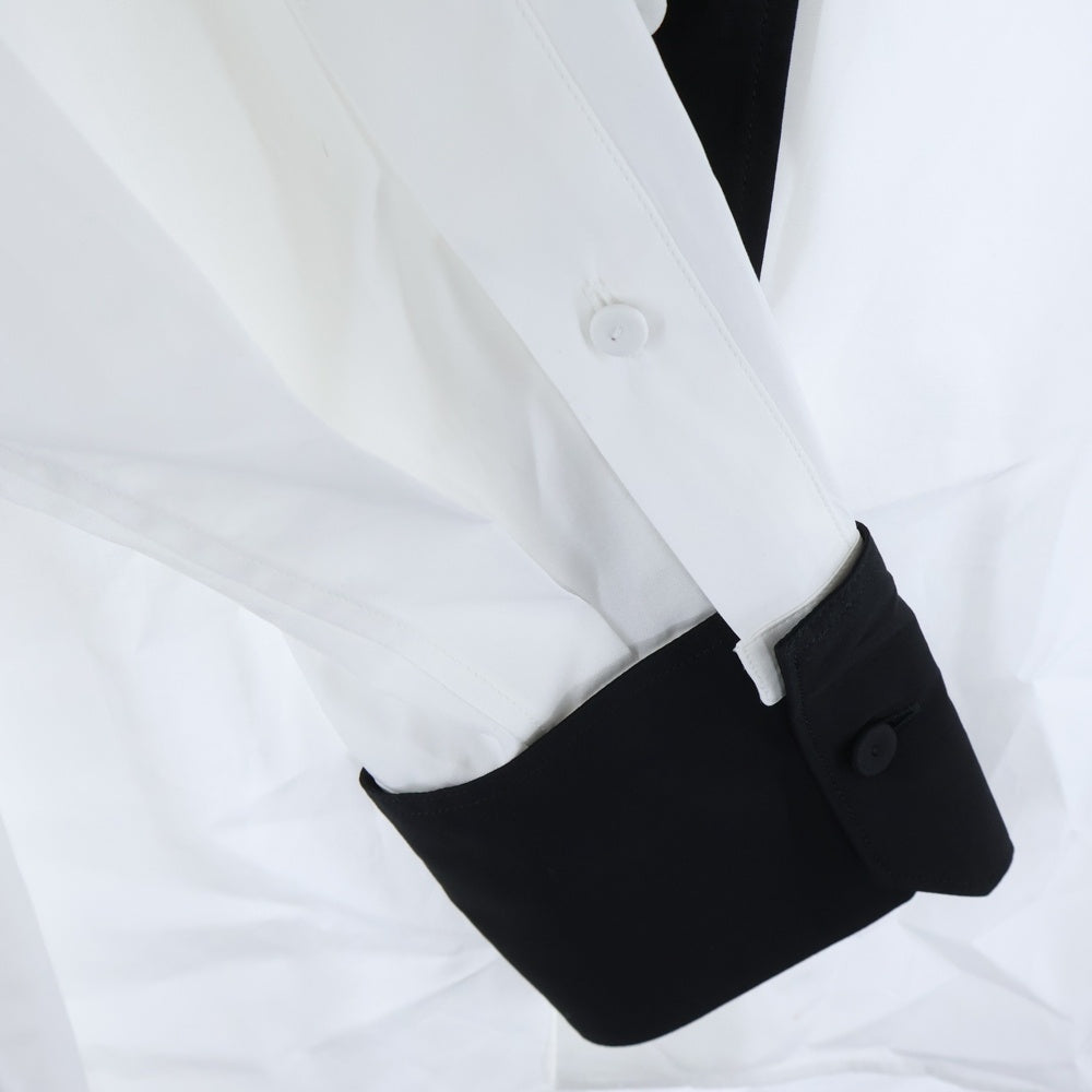 PRADA(プラダ) コットントライアングルロゴ 長袖シャツ ホワイト ACU1 2023 2072