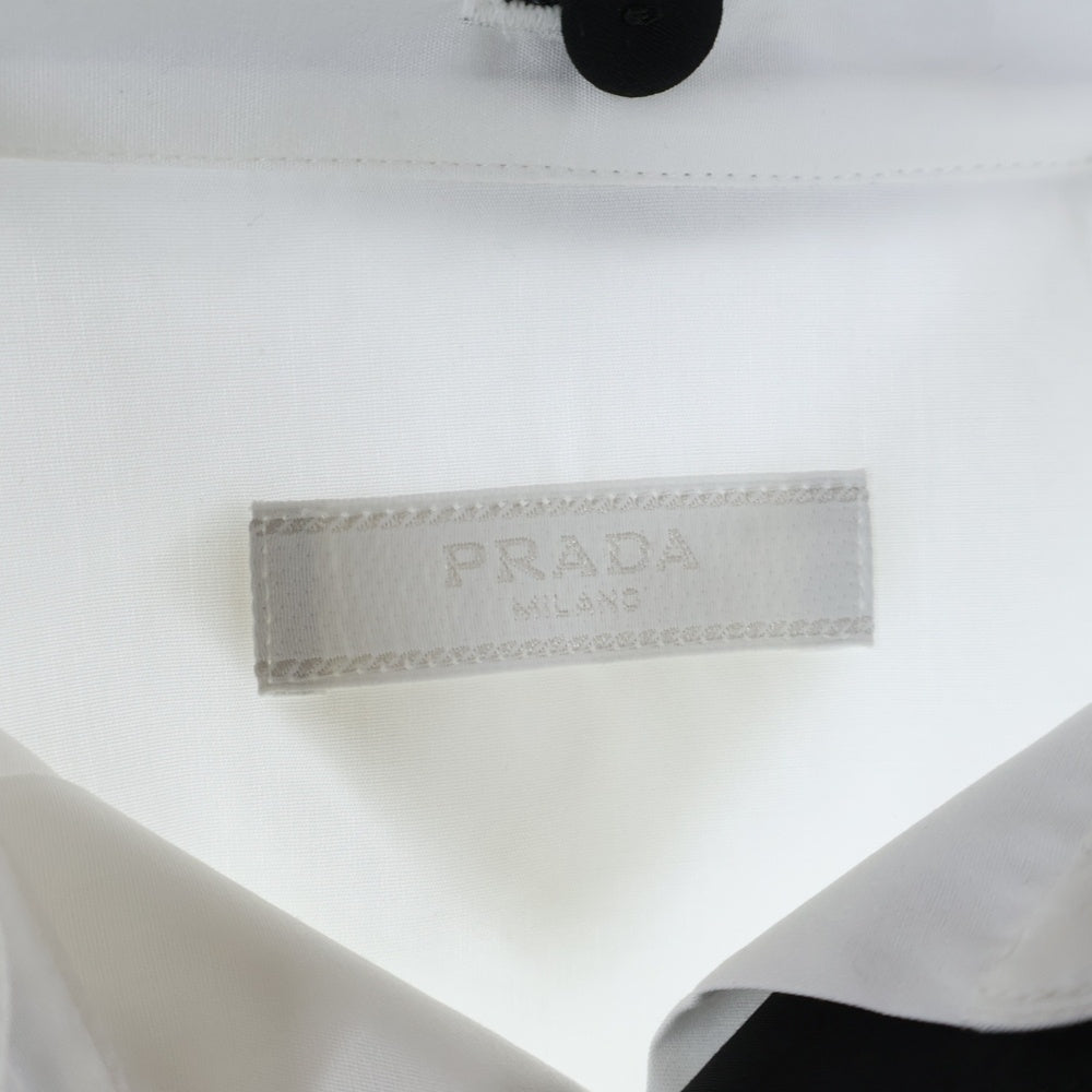 PRADA(プラダ) コットントライアングルロゴ 長袖シャツ ホワイト ACU1 2023 2072