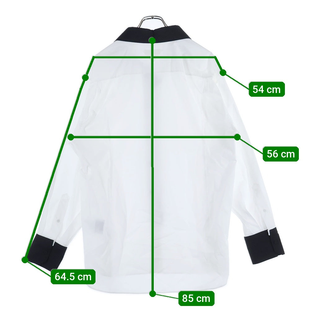 PRADA(プラダ) コットントライアングルロゴ 長袖シャツ ホワイト ACU1 2023 2072