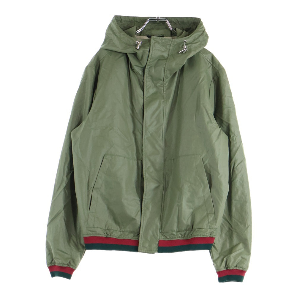 GUCCI(グッチ) ボタンアップ フーデッド ナイロンジャケット カーキ 253495 Z4105