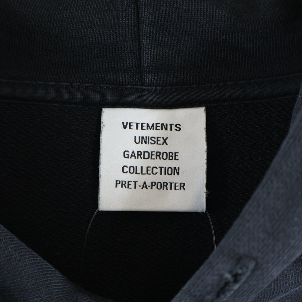 VETEMENTS(ヴェトモン) 21AW WORLD TOUR LOGO HOODIE ワールドツアー ロゴプリント フーディー プルオーバーパーカー ブラック UA52TR910W