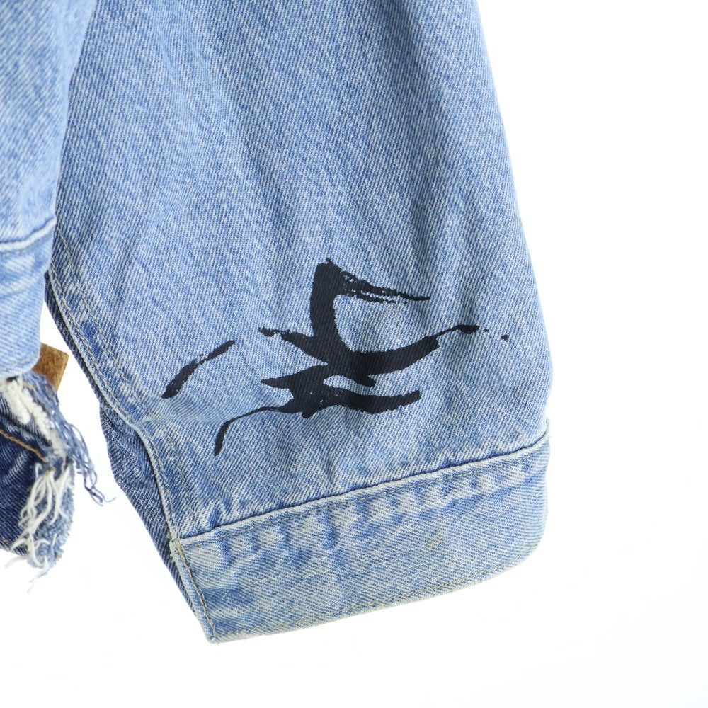 VETEMENTS(ヴェトモン) 18AW Tribal Sticker Oversize Denim Jacket トライバル ステッカー オーバーサイズデニムジャケット インディゴ WAH19JA111