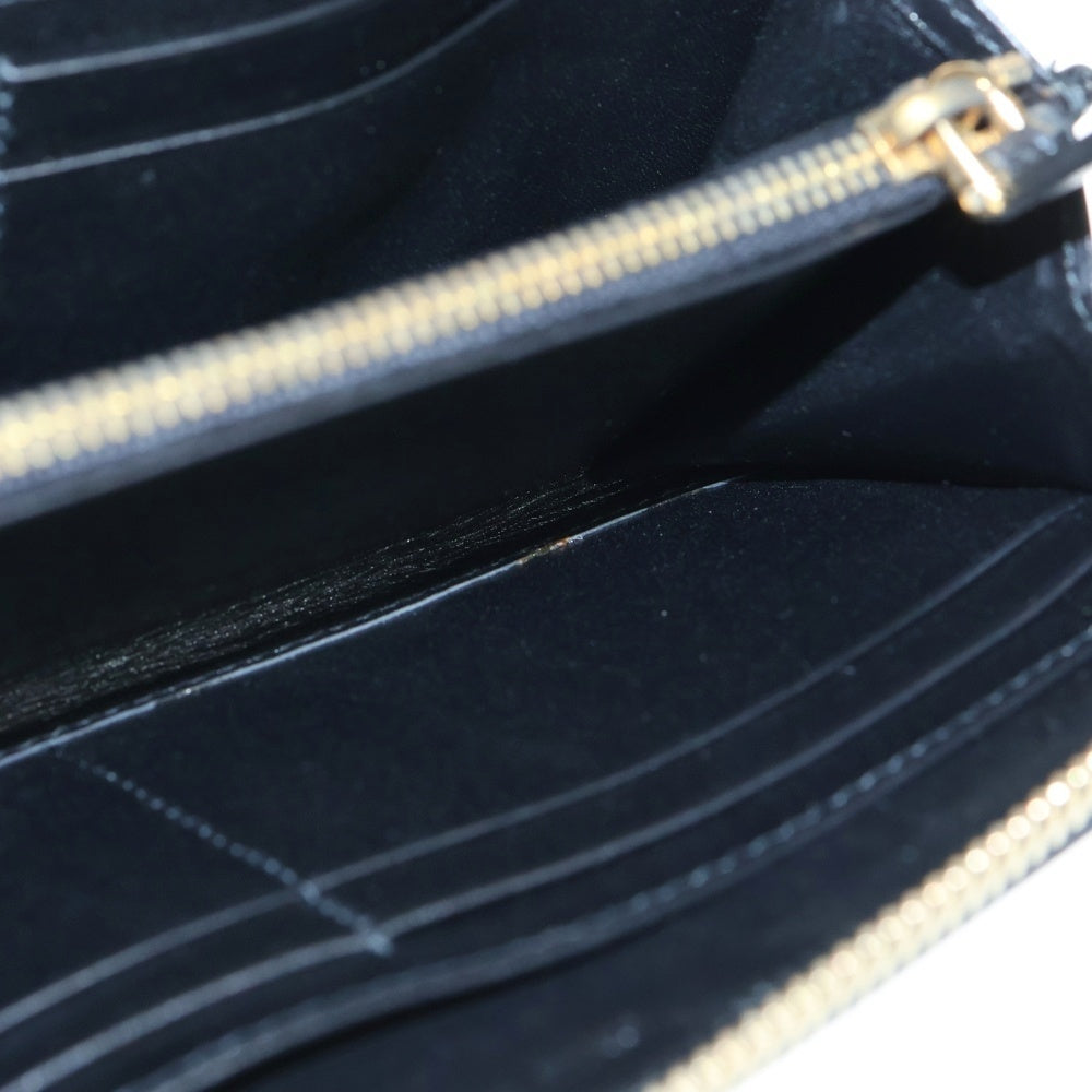 miumiu(ミュウミュウ) クロコ型押し レザージッピーウォレット 長財布 ブラック 5M0506 レディース