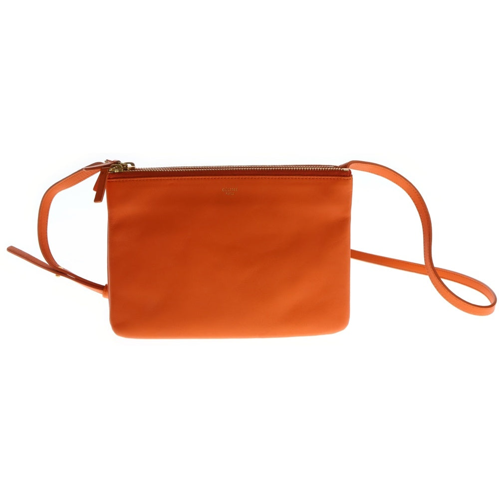 CELINE(セリーヌ) トリオ レザーショルダーバッグ オレンジ 165113ETA 