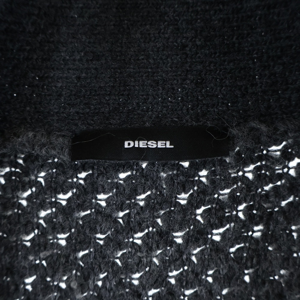 DIESEL(ディーゼル) ショールカラー ボアフリースカーディガン グレー