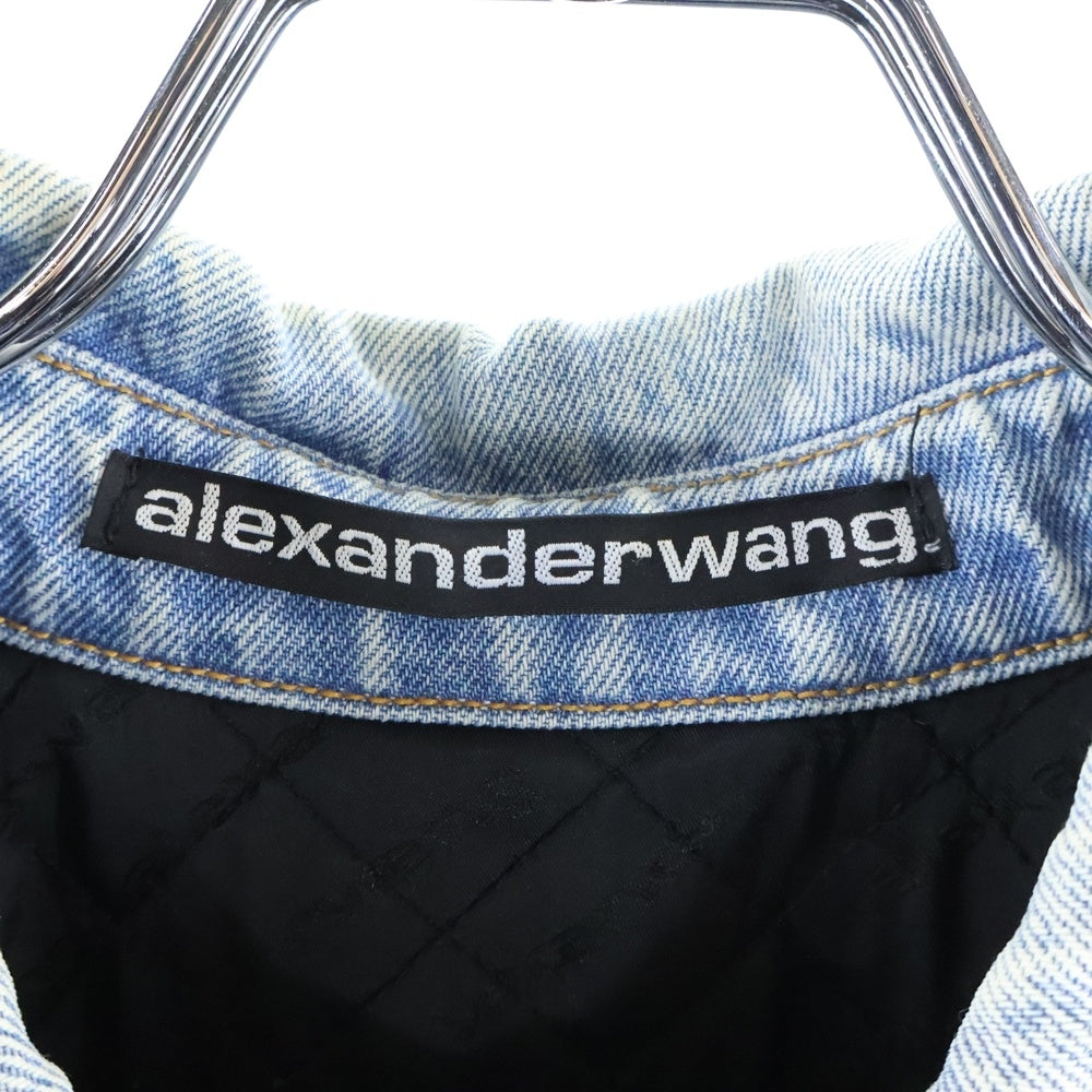 ALEXANDER WANG(アレキサンダーワン) Padded Denim Jacket 裏地キルティング オーバーサイズ デニムジャケット インディゴ