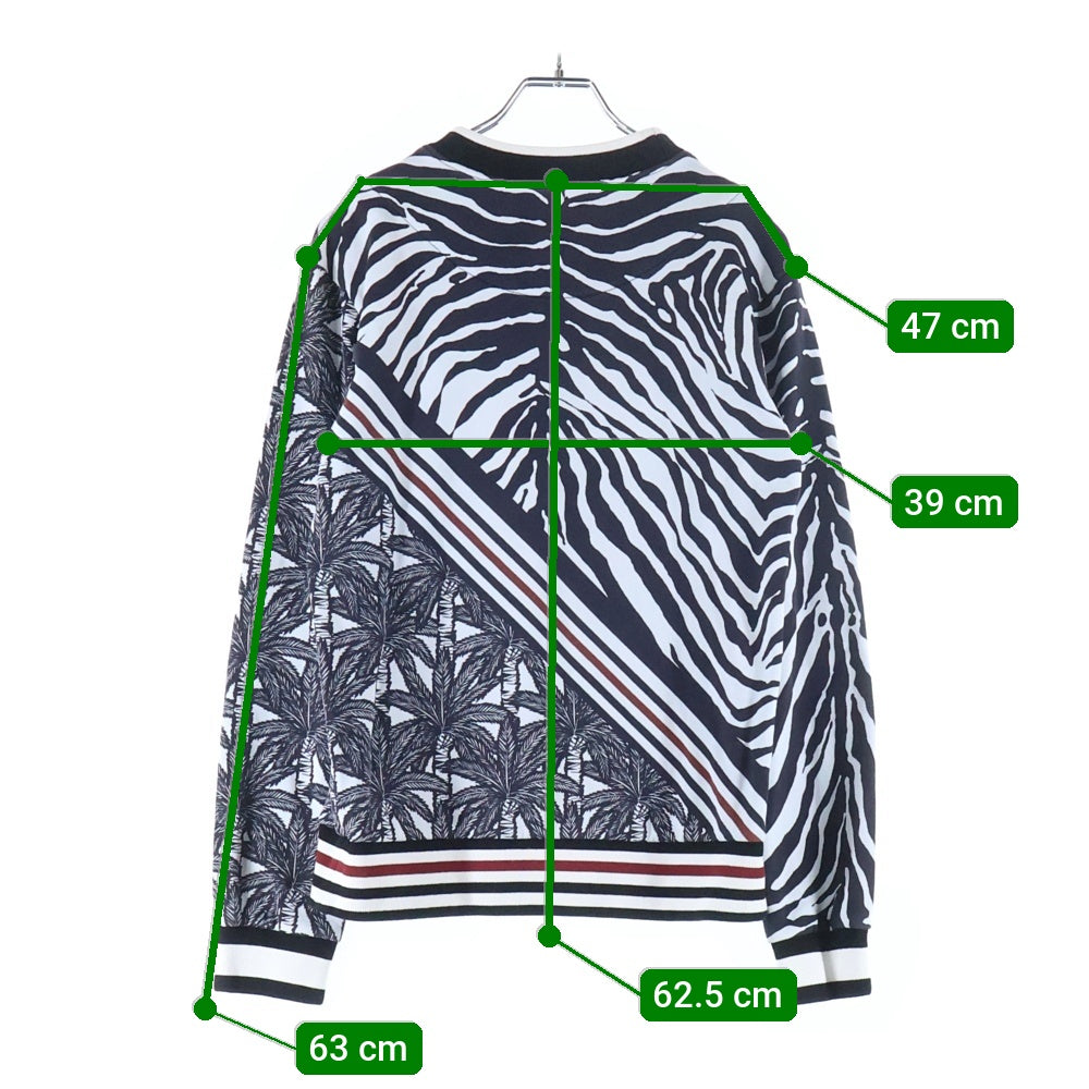 DOLCE & GABBANA(ドルチェアンドガッバーナ) Zebra Palm Tree Print Sweatshirt ゼブラパームツリープリントスウェットシャツ ブラック/ホワイト G9IE3T