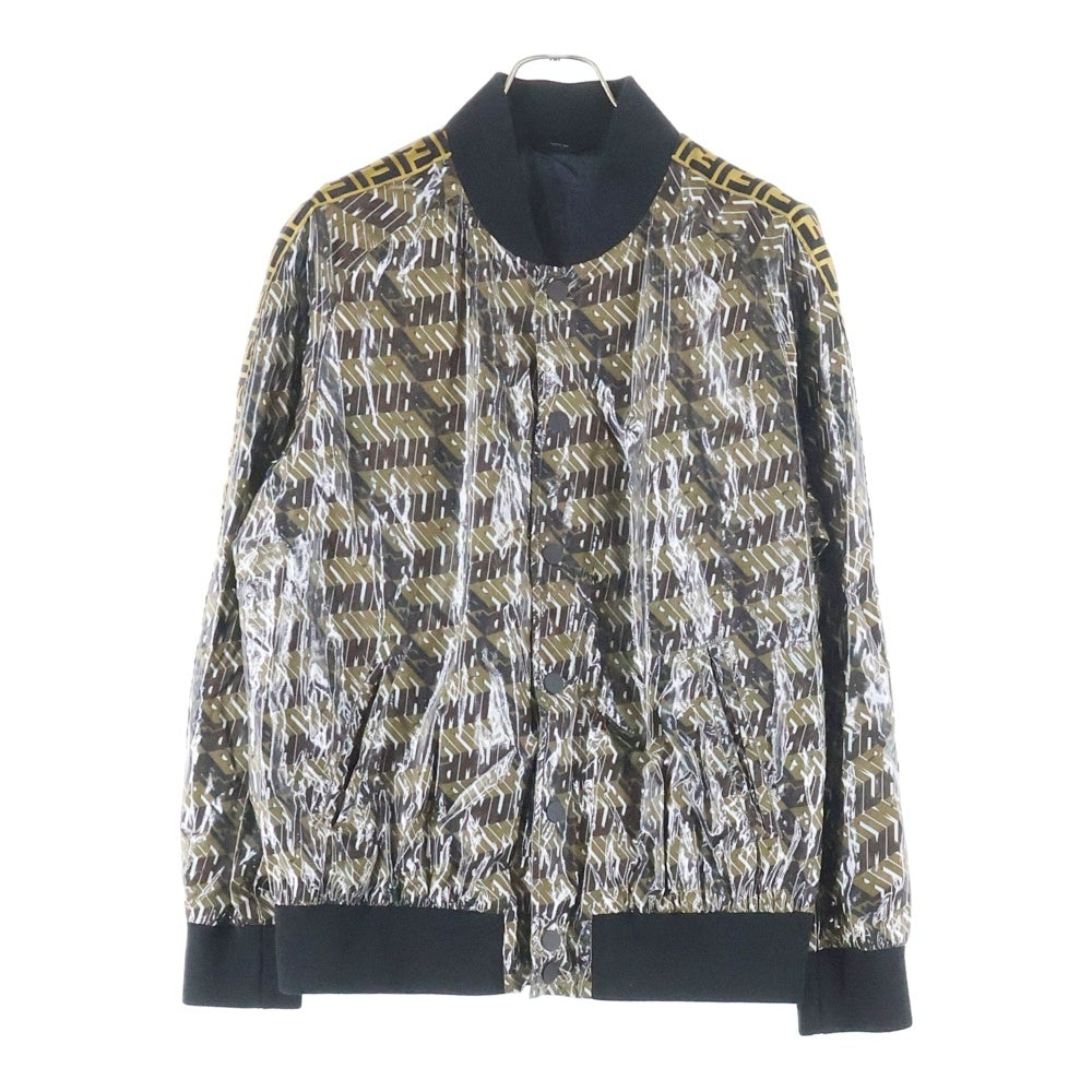 FENDI(フェンディ) BLUSON JACKET ブルゾンジャケット 総柄 FFストライプ ブラウン/ブラック FW0126 A901