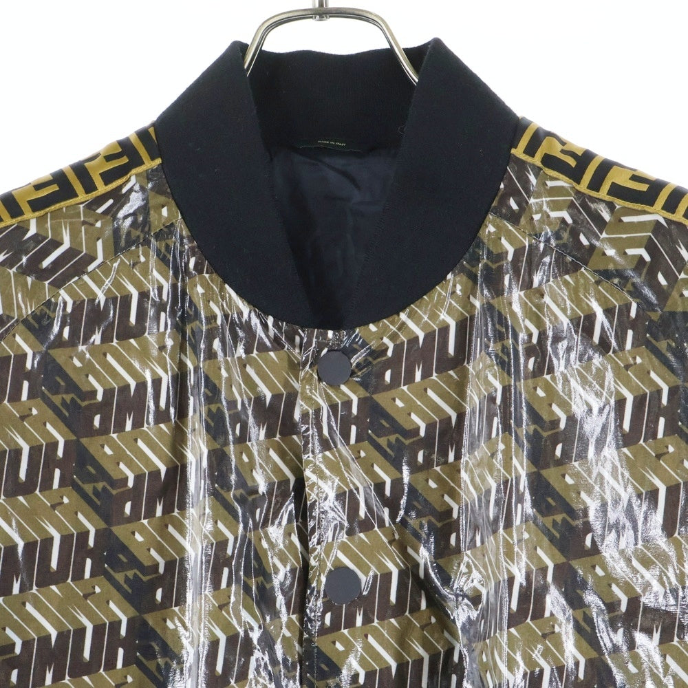 FENDI(フェンディ) BLUSON JACKET ブルゾンジャケット 総柄 FFストライプ ブラウン/ブラック FW0126 A901