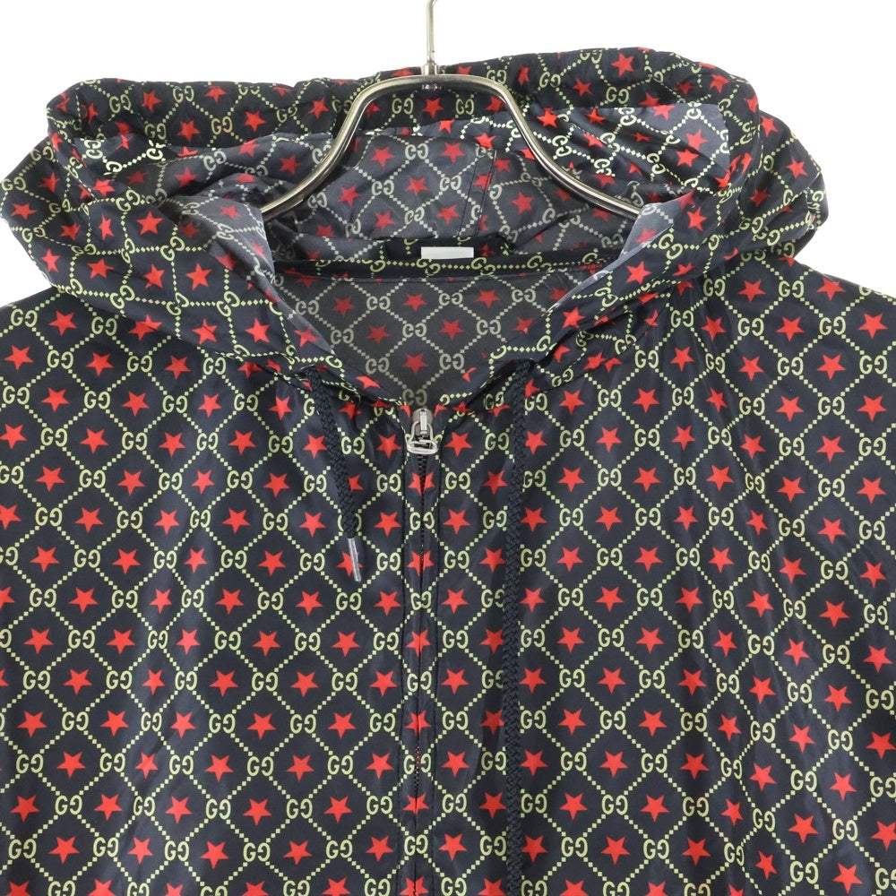 GUCCI(グッチ) GGスター ウインドブレイカー 総柄ジャケット レッド/ブラック 574201 ZABVU