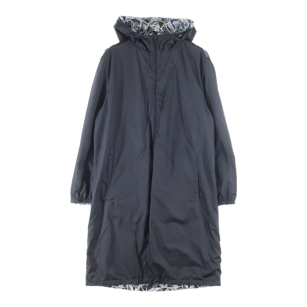 FENDI(フェンディ) NYLON LONG COAT 総柄 ナイロンロングコート ブラック/グレー FAA691
