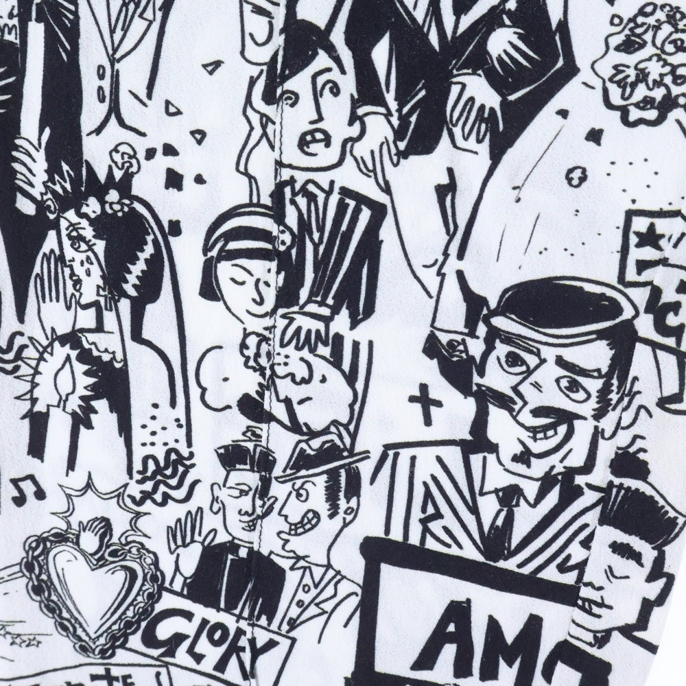 DOLCE & GABBANA(ドルチェアンドガッバーナ) 総柄 コミックデザイン パンツ ホワイト/ブラック GYQDAT FS8B6