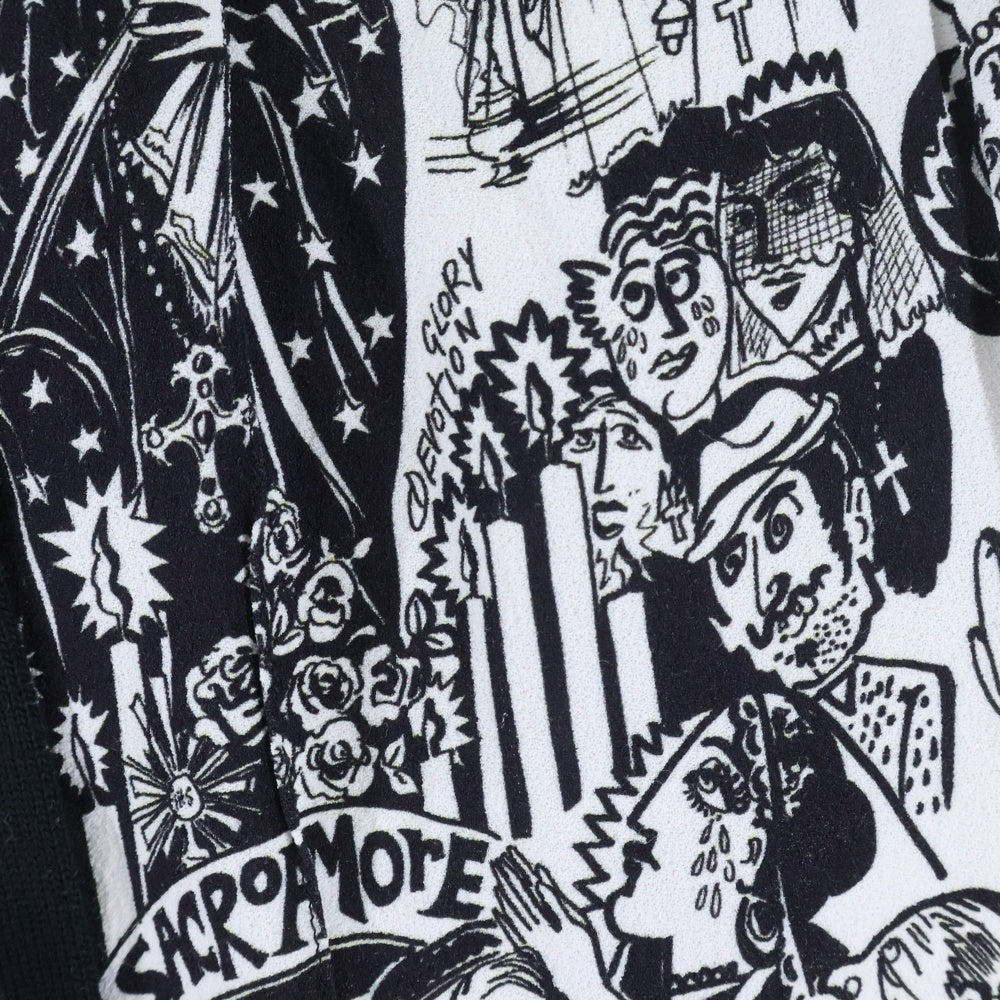 DOLCE & GABBANA(ドルチェアンドガッバーナ) 総柄 コミックデザイン パンツ ホワイト/ブラック GYQDAT FS8B6