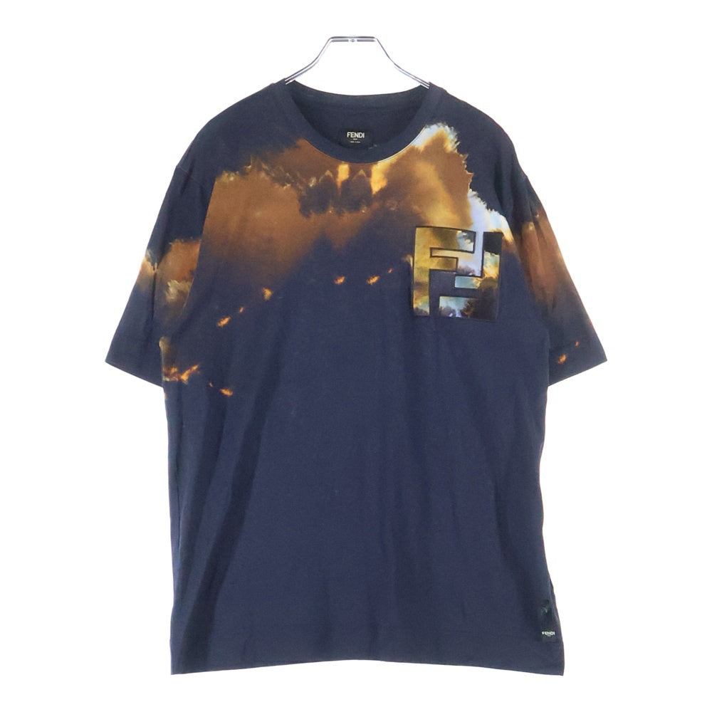 FENDI(フェンディ) フロントロゴ 半袖Tシャツ カットソー ネイビー FY0936 AN2B