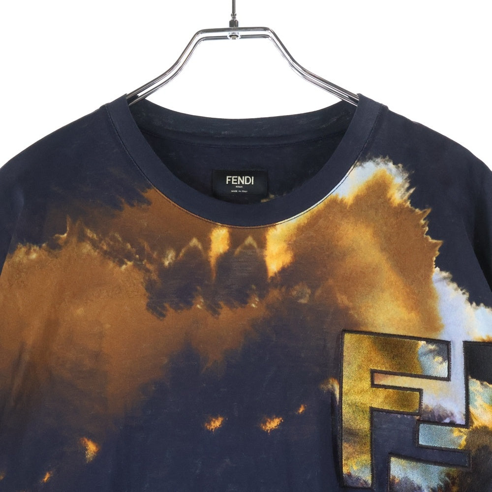 FENDI(フェンディ) フロントロゴ 半袖Tシャツ カットソー ネイビー FY0936 AN2B