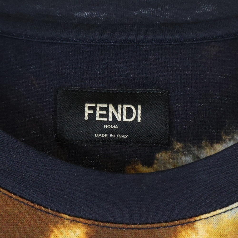 FENDI(フェンディ) フロントロゴ 半袖Tシャツ カットソー ネイビー FY0936 AN2B