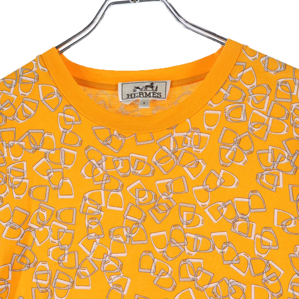 HERMES(エルメス) ラビリンス ホースビット 総柄 半袖Tシャツ カットソー オレンジ