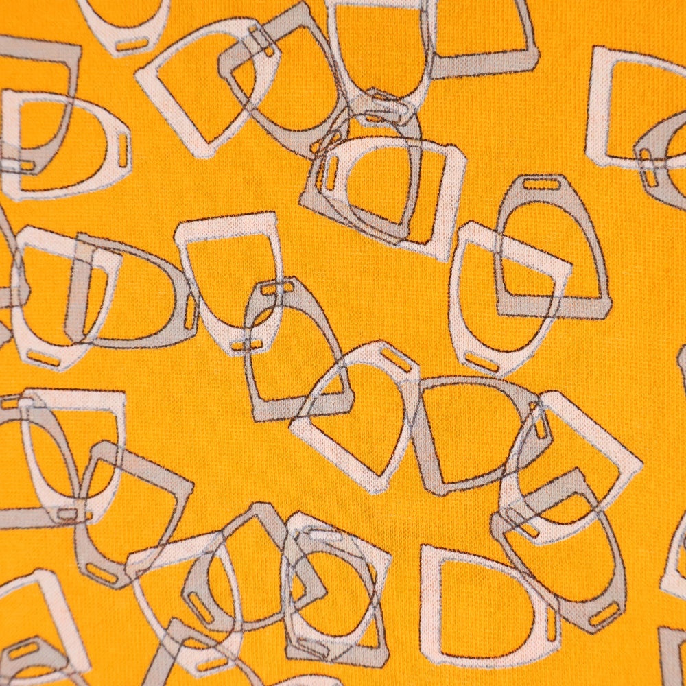 HERMES(エルメス) ラビリンス ホースビット 総柄 半袖Tシャツ カットソー オレンジ