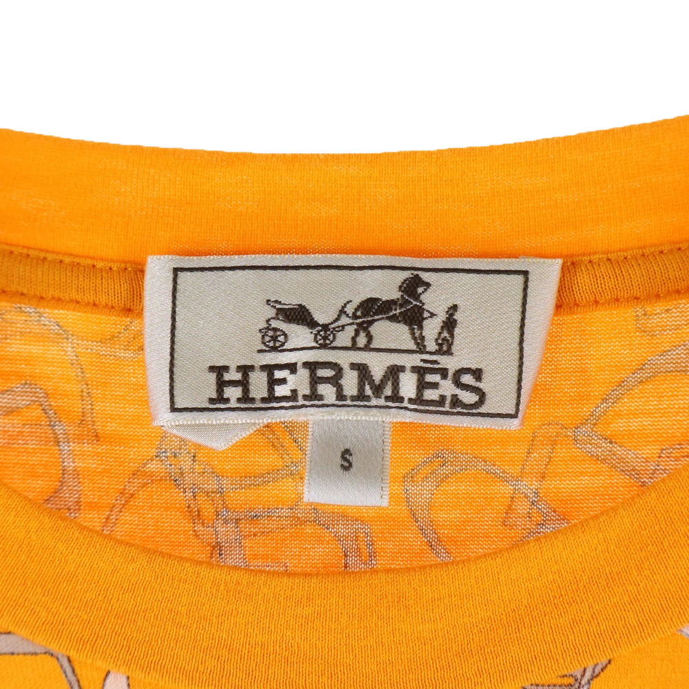 HERMES(エルメス) ラビリンス ホースビット 総柄 半袖Tシャツ カットソー オレンジ