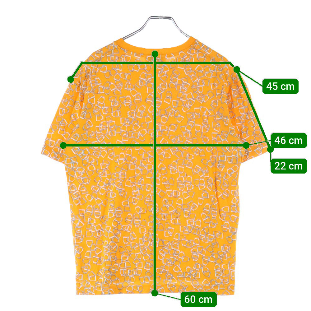 HERMES(エルメス) ラビリンス ホースビット 総柄 半袖Tシャツ カットソー オレンジ