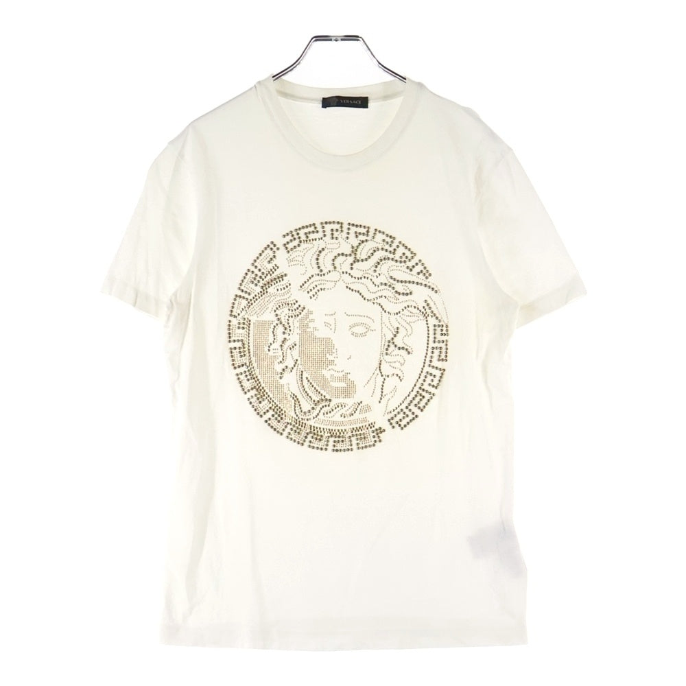 VERSACE(ヴェルサーチ) ラインストーンデザイン 半袖Tシャツ カットソー ホワイト