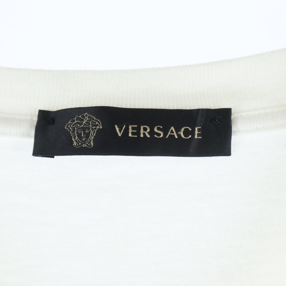 VERSACE(ヴェルサーチ) ラインストーンデザイン 半袖Tシャツ カットソー ホワイト