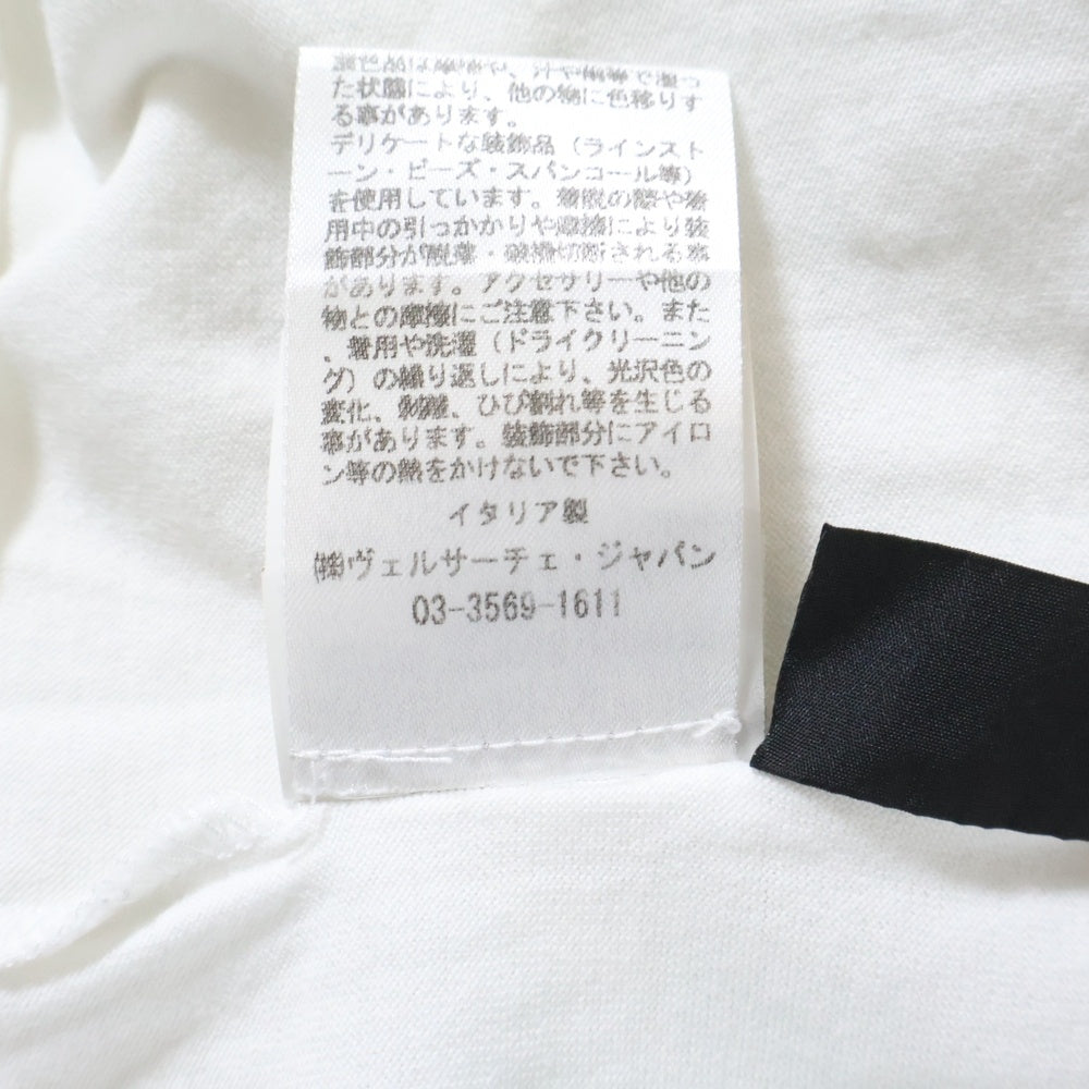 VERSACE(ヴェルサーチ) ラインストーンデザイン 半袖Tシャツ カットソー ホワイト