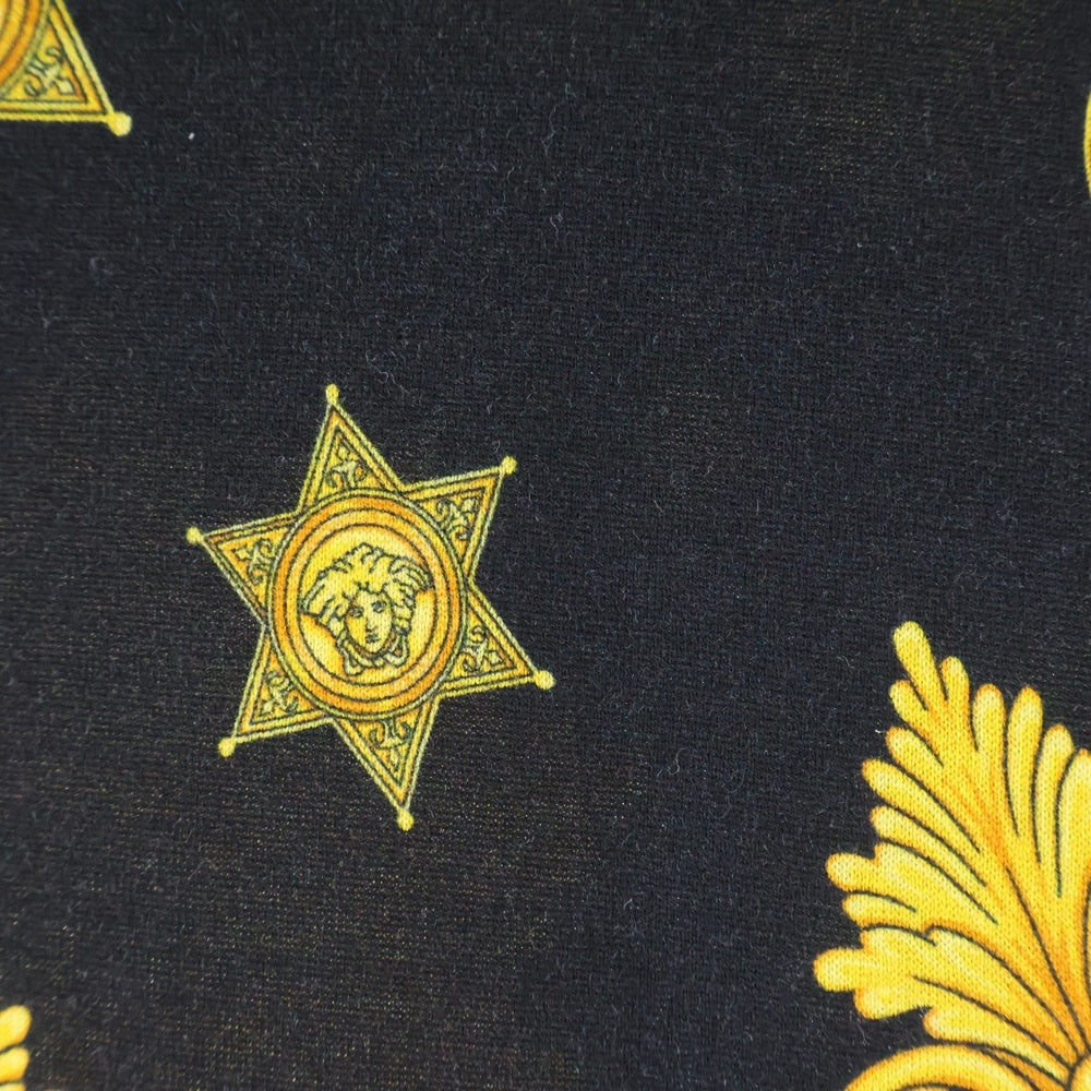 VERSACE(ヴェルサーチ) メデューサ 総柄 半袖Tシャツ カットソー ブラック/イエロー