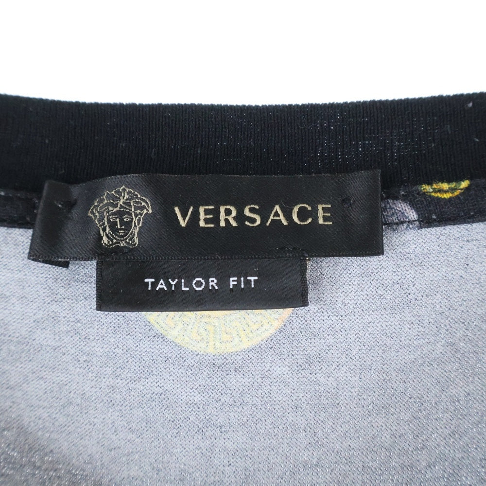 VERSACE(ヴェルサーチ) メデューサ 総柄 半袖Tシャツ カットソー ブラック/イエロー